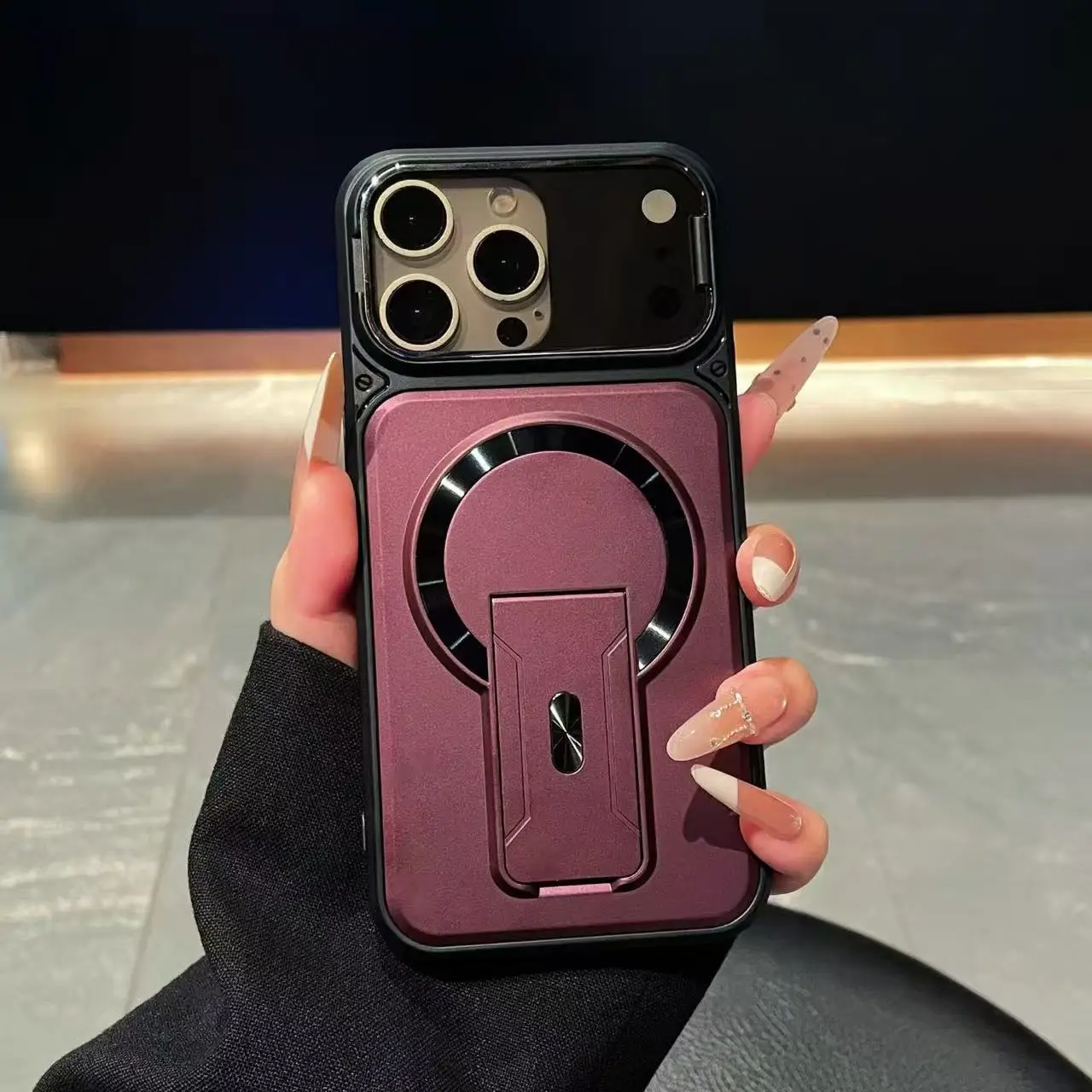 Camera Lens Protector - Funda con soporte plegable y protección